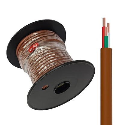 Thermostat Wire 18/3 18 Gauge 3 Conductor ETL 18-3 50 Feet Brown (18-3 Brown, 50Feet)
