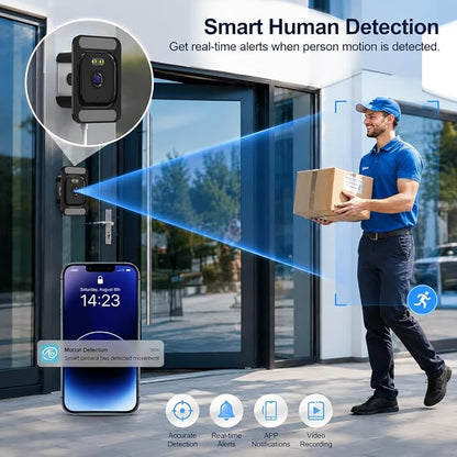 Window Camera 3MP 2K Indoor for Home Security, Color Night Vision - 2Pack | No Drilling See Outside from Inside Through Glass, 2.4GHz & 5GHz WiFi, AI Person Detection, Anti-Reflection Design