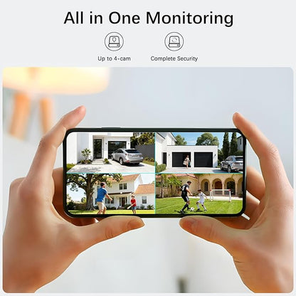 Solar Security Cameras Wireless Outdoor,4 Cam-Kit,Solar-Powered,No Subscription,Home Security Cameras System with 4MP Color Night Vision,Auto Tracking,Spotlight & Siren,32GB Memory Card,2.4 & 5G WiFi