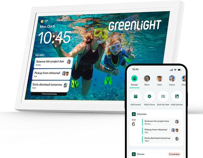 Greenlight Family Hub 15.6" Digital Wall Calendar with Touch Screen Display | Sync all family schedules, chores, grocery lists, and free unlimited photos with one 15.6" smart home hub