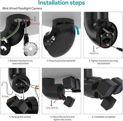 Eave Mount for Ring Floodlight Cam Wired Pro/Plus,Ring Floodlight Cam Pro (2nd Gen), Blink Wired FloodLight Camera &Wyze Flood Light Camera V2/Pro and Roku Floodlight Cam