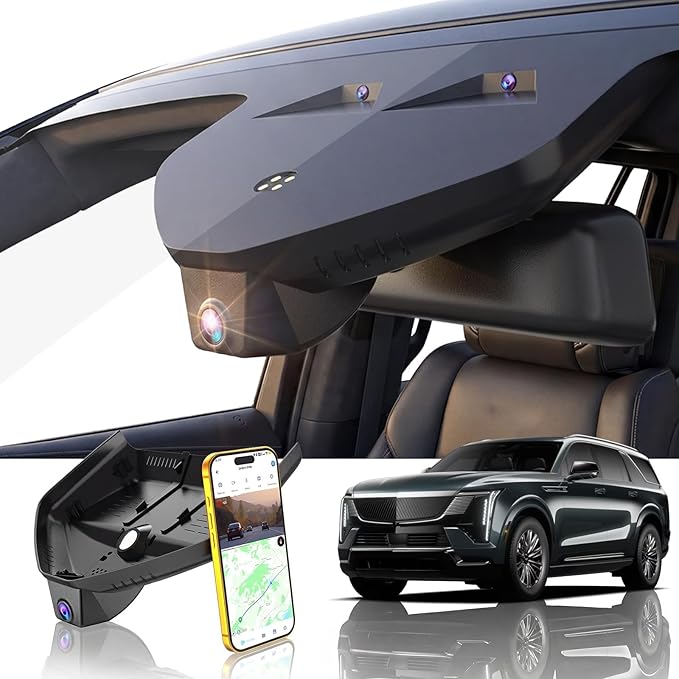 Front 4K Dash Cam Camera Custom fit for Cadillac Gen5 Escalade/Escalade ESV 2021-2026(Model A), Base Sport Premium Luxury Platinum V-Series,UHD 2160P HDR,G-Sensor,App,5.8G Wi-Fi,GPS