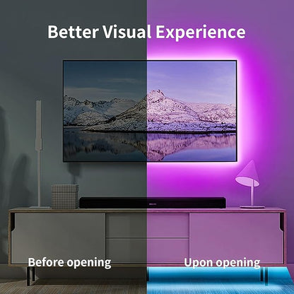 KSIPZE LED Lights for TV, 16.4ft TV led Backlight for 45-75 Inch TVs RGB TV Backlight Behind Music Sync Smart APP & Button Control TV LED Strip Lights USB Powered for Bedroom/Gaming