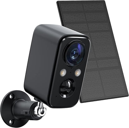 FOAOOD Security Camera Wireless Outdoor with Solar Panel Cameras for Home Security, Indoor Camera with Color Night Vision, PIR Human Detection, 2-Way Talk, IP66 Waterproof, SD Card/Cloud Storage
