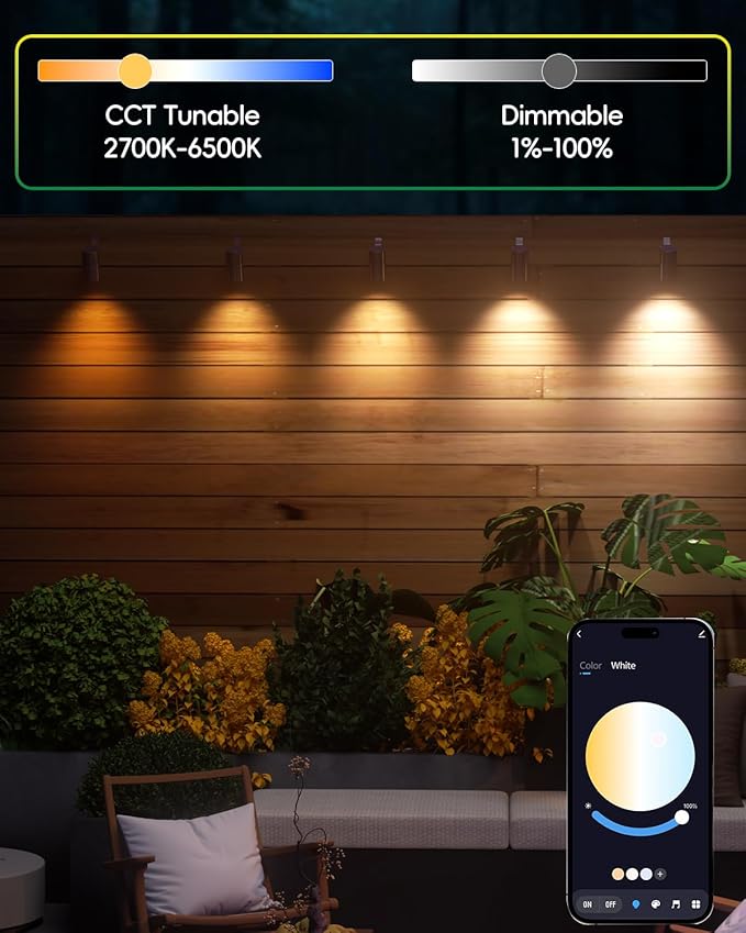 Upgraded Bluetooth MR16 RGBW Smart Bulb, 12V RGB MR16 LED Bulb Color Changing, CCT Tunable 2700K to 6500K, Dimmable with Remote and App Control for Outdoor Low Voltage Landscape Lights 2PCS