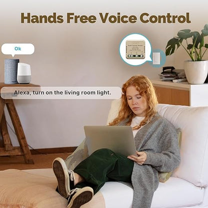 MOES WiFi Smart Relay Dimmable, Dimmer Work with Google Assistant & Alexa, Mini Smart Light Switch Module as Home Assistant, No Hub Required, Timer Relay 2 Gang 1PC, Smart Life/Tuya App