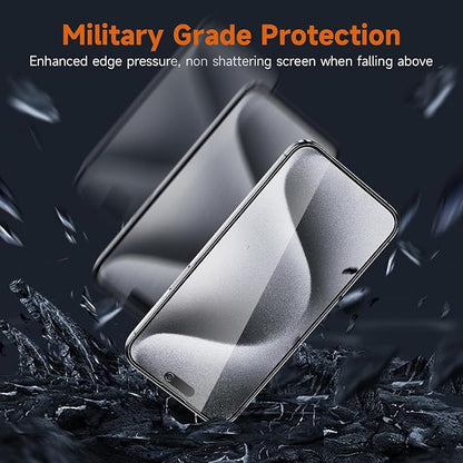 3-Pack for Privacy Screen Protector for iPhone 15 Pro Max / 15 Plus 6.7 inch, Sensor Protection,9H Full Coverage Screen Tempered Glass Anti-Spy No Bubbles Case Friendly