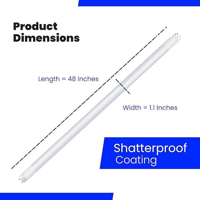 Feit Electric 4ft T8 LED Bulbs, 32/40 Watt Replacement, Type A Tube Light, Plug & Play, T8/T12 LED Fluorescent Light, 3000K Warm White, 50,000-Hr Lifetime, Ballast Compatible, T48/830/LEDG2/4, 4 Pack