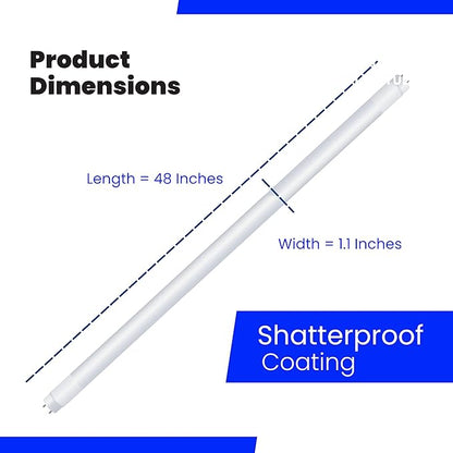 Feit Electric 4ft T8 LED Bulbs, 32/40 Watt Replacement, Type A Tube Light, Plug & Play, T8/T12 LED Fluorescent Light, 3000K Warm White, 50,000-Hr Lifetime, Ballast Compatible, T48/830/LEDG2/4, 4 Pack