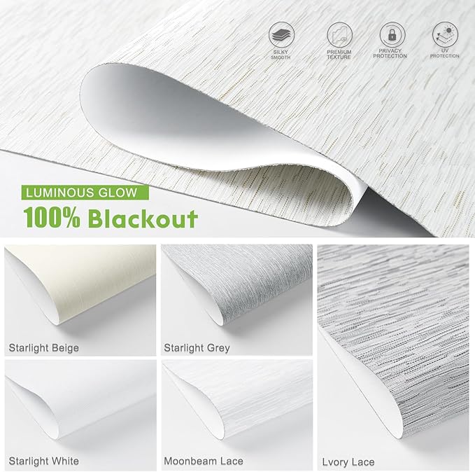 Motorized Blinds with Remote，100% Blackout Smart Blinds Motorized Roller Shades Compatible with Alexa Automatic Blinds for Windows Electric Window Blinds Customized Size Luminous Glow
