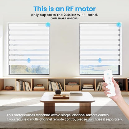 MING CHEN Smart Tubular Motors for 1.4"(36mm) 1.5"(38mm) Shade Tube Rechargeable Motorized Blinds Motor and RF Remote Control for Windows Shade Compatible with Alexa Google via HUB (2 Driver Crowns)