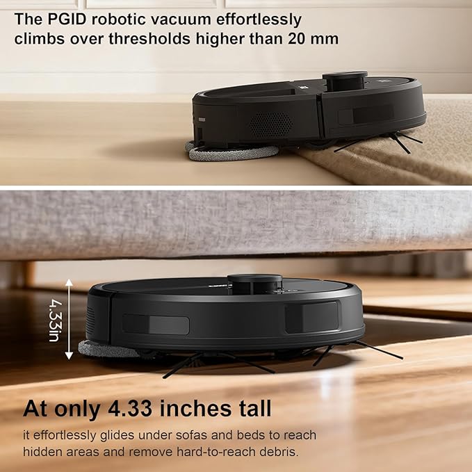 Self-Emptying Robot Vacuum Cleaner, Robot Vacuum and Mop, FlexiArm Edge Mopping, 5000Pa Suction, Dual Zero-Tangle System, Smart Obstacle Avoidance (F77PRO)