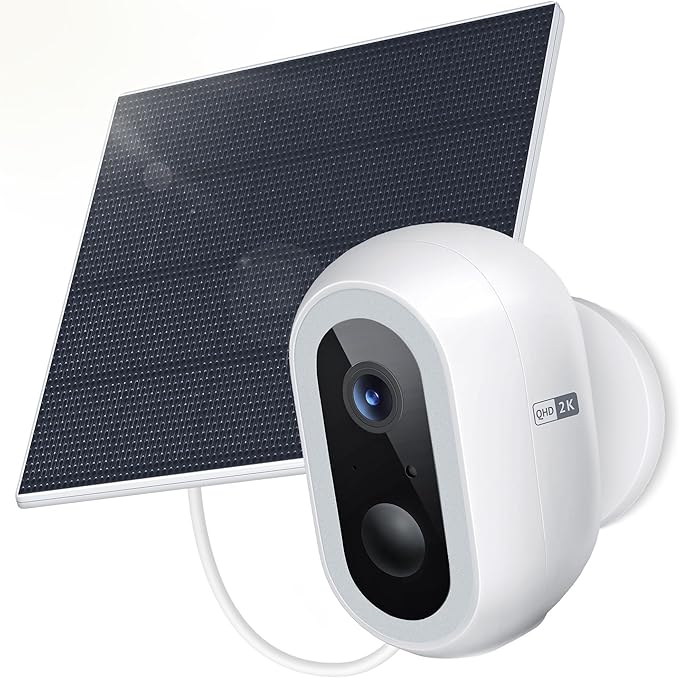 Laview 2K Solar Security Cameras Wireless Outdoor, Rechargeable Battery Wifi Cameras for Home Security with Spotlight Color Night Vision,Siren Alarm,AI Human Detection,IP65,2-Way Talk,Cloud/SD Storage