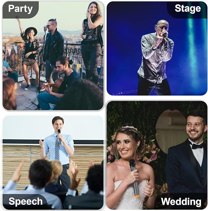 Home Karaoke System with Wireless Microphones & Speakers, Bluetooth Amplifier Set for Family Parties & Home Entertainment