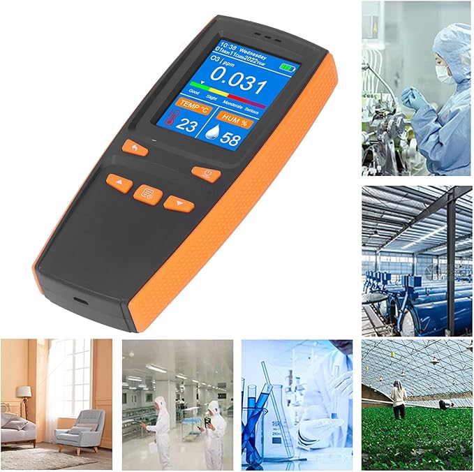 Meter Detector, 2.8 inch LCD Display Air Detector Handheld Air Quality Pollution Monitor Portable Analyzer USBOzone Concentration Tester for Home Industry Indoor Outdoor
