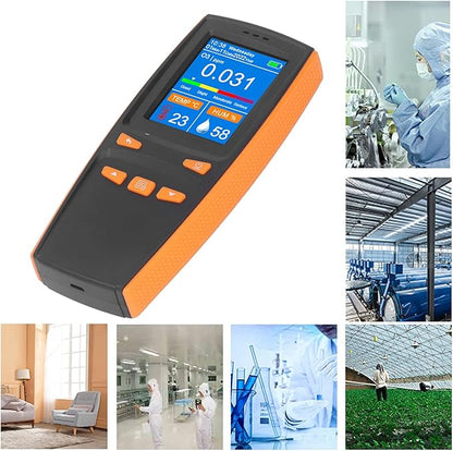 Meter Detector, 2.8 inch LCD Display Air Detector Handheld Air Quality Pollution Monitor Portable Analyzer USBOzone Concentration Tester for Home Industry Indoor Outdoor