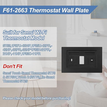 F61-2663 Wall Plate for Sen si Wi-Fi Programmable Thermostat,Smart Thermostat Trim Backplate Cover for Sensi ST55