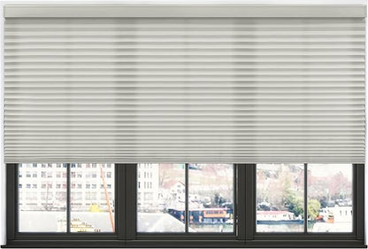 BlindsAvenue Simply Motorized Cellular Shades with Remote Control, Automatic Electric Cordless Wireless Blinds for Indoor Window, Light Filtering Blind, Color: Gray Sheen, Size: 64" W x 72" L