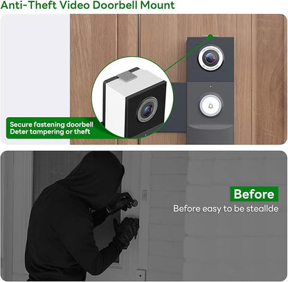 Anti-Theft Video Doorbell Mount Compatible with Tapo/myQ, Doorbell Camera Mount, No Drill Adjustable Mounting Bracket Holder Accessories for Houses/Apartments/Rentals-Black