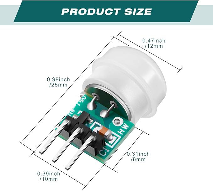 Weewooday 10 Pieces Am312 Pir Sensor Mini Pir Motion Sensor Infrared Human Body Pyroelectric Infrared Motion Module 2.7v to 12v