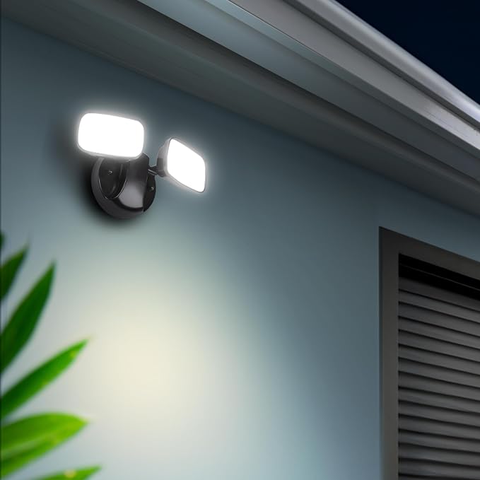 Feit Electric LED Security Outdoor Light, 28W LED Waterproof Flood Light, Adjustable Dual Head, 2000 Lumens, 5000K Daylight, 50,000 Hour Lifespan, Bronze, S9DFL/850/BZ/V1