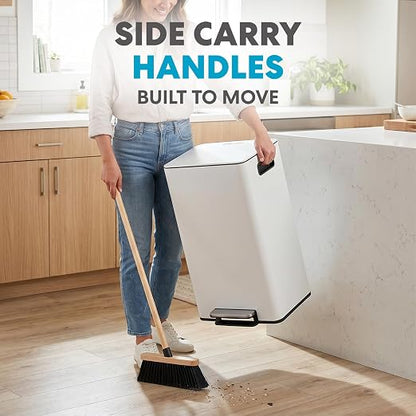 SIMPLI-MAGIC 13 Gallon / 50L Step Trash Can, Infinity Edge, Cloud Dancer