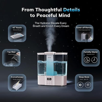 AEOCKY Geek-Level Ultrasonic Humidifier, 4L Top-Fill Cool Mist Diffuser