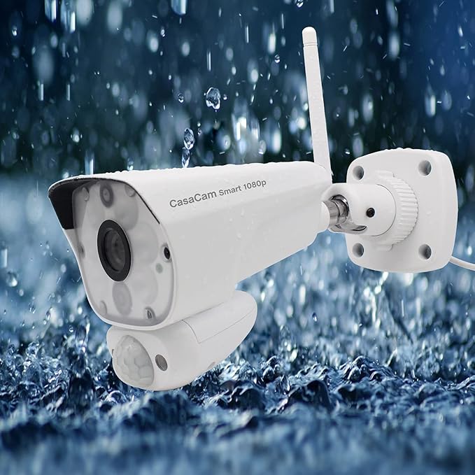 CasaCam Wireless Outdoor Security Camera with Floodlight | 1080p WiFi Camera | No Monthly Fee Reuqired | 24/7 Recording, Two-Way Audio, Deterrent Siren, Weatherproof, WL100