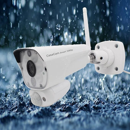 CasaCam Wireless Outdoor Security Camera with Floodlight | 1080p WiFi Camera | No Monthly Fee Reuqired | 24/7 Recording, Two-Way Audio, Deterrent Siren, Weatherproof, WL100