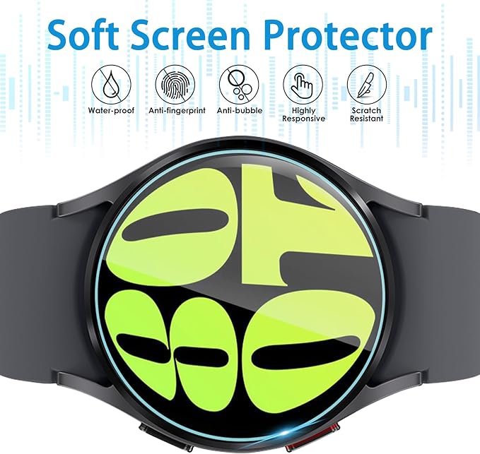 Suoman 4-Pack for Samsung Galaxy Watch 6/Galaxy Watch 7 40mm Screen Protector, [Anti-Scratch] 2.5D 9H Hardness Ultra-thin Tempered Glass Screen Protective Film