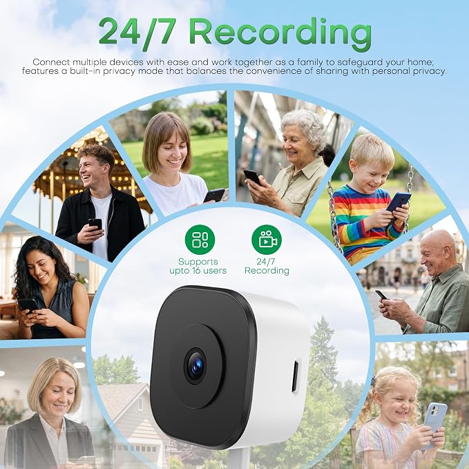5MP 3K No Drill Window Security Camera, 2.4GHz & 5GHz WiFi Indoor Window Camera Color Night Vision with Anti-Glare, Person and Motion Detector, 24/7 Recording, Easy Install for Apartment,Rental
