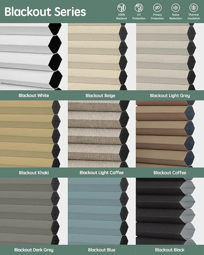Yoolax Smart Motorized Day and Night Cellular Shades, Blackout and Light Filtering Honeycomb Blinds, Automatic Blinds for Windows, Multicolor Fabric Sample