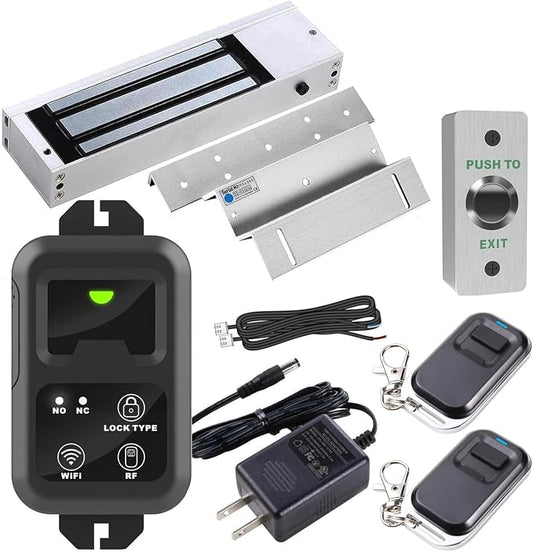 UHPPOTE 2.4GHz WiFi Inswinging Indoor 1200lbs Electromagnetic Door Lock Kit Remote and Smartphone app Controlled