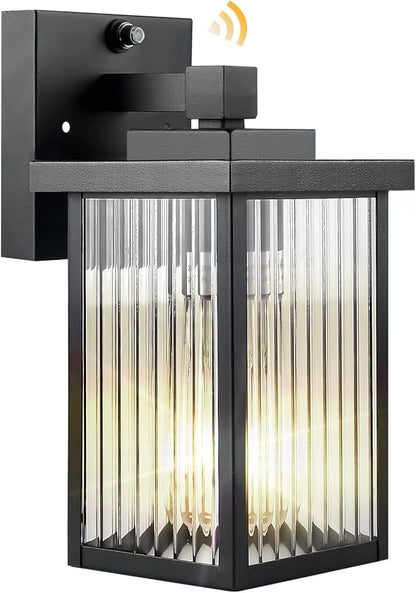 Dusk to Dawn Outdoor Wall Light Fixture, Waterproof Exterior Porch Light with Tempered Glass for House Front Door Garage Patio