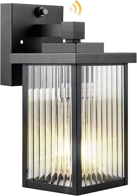 Dusk to Dawn Outdoor Wall Light Fixture, Waterproof Exterior Porch Light with Tempered Glass for House Front Door Garage Patio