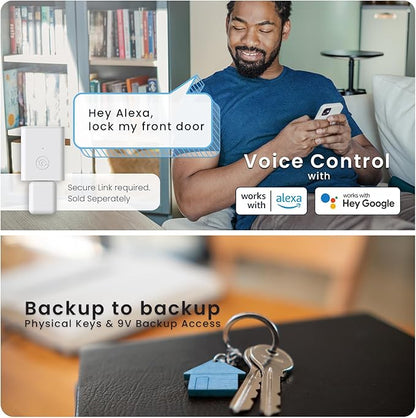 Lockly Secure Pro Bluetooth Smart Door Lock, Keyless Entry with PIN Genie® Digital Keypad, 3D Biometric Fingerprint Sensor Front Door Lock Deadbolt, Voice Control & Auto Lock - Deadbolt Edition