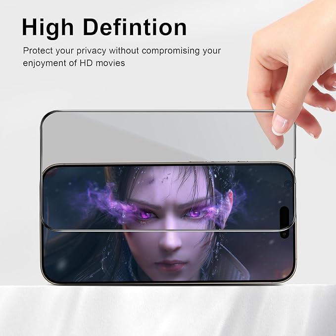 Juvraixo for iPhone 17 Pro Max Privacy Screen Protector 6.9 inch Tempered Glass 17 ProMax 28° Anti-Spy Private Anti Blue Light Full Coverage HD Easy Install Frame 2 Pack