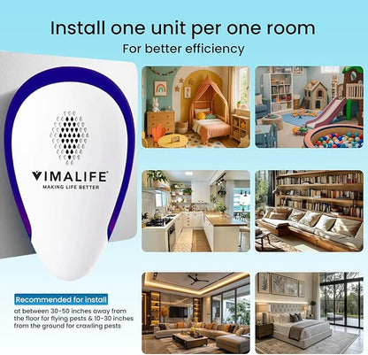 VIMALIFE 2026 Ultrasonic Pest Repeller Plug-In, Electronic Mosquito Repellent for Indoor Use, Roach, Ant, Spider & Rodent Control, Silent 3W Energy-Saving Electronic Home, Office, Gym Protection