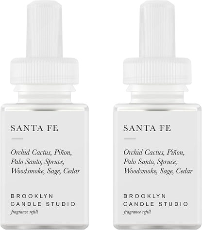 Pura & Brooklyn Candle Studio Home Scent Refill - Smart Home Air Diffuser - Up to 120-Hours of Luxury Fragrance per Refill - Home Essential - Clean & Safe Diffuser Fragrance - 2 Pack, Santa Fe