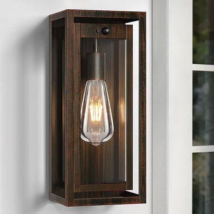 15" Motion Sensor Classic Outdoor Light Fixture Wall Mount, 3 Lighting Modes Waterproof Anti-Rust Wall Sconces, 2 Pack Exterior Lighting Fixtures for Front Door, Porch, Garage