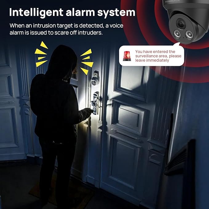 PANOEAGLE 8MP PoE IP Dome Security Camera, 4K AI Surveillance Camera Outdoor, 98ft EXIR IR Night Vision, Smart Human/Vehicle Detection, Wide Angle 2.8mm Lens, Built-in Mic, IP67 Weatherproof (Black)