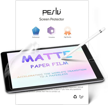 Peslv 2 Pack Like Paper Screen Protector for iPad 9th/8th/7th (10.2-Inch, 2021-2019), Matte Anti Glare PET Film/Blue Light Filter Eye Protection Cover/Drawing & Writing Feel Like on Paper