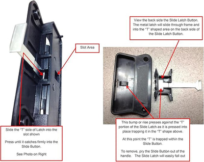 Prime-Line A 168 Black Plastic, Sliding Screen Door Latch and Pull, fits Superior (Single Pack), Black