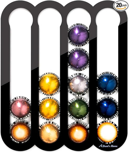Demi's Home Magnetic Coffee Pod Holder for Nespresso Vertuo Capsules - Suitable to be Mounted on the Fridge (Black)