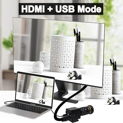 SVPRO 4K 60fps HDMI Camera USB3.0 Streaming Webcam with 5-50mm Manual Telephoto Lens 10X Optical Zoom H.264 Industrial Microscope Close-Ups Camera,USB and HDMI Dual Ouput