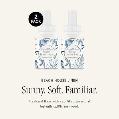 Pura & Tommy Bahama Home Scent Refill - Smart Home Air Diffuser - Premium Fragrance in Every Refill - Household Essential - Diffuser Fragrance - 2 Pack, Beach House Linen
