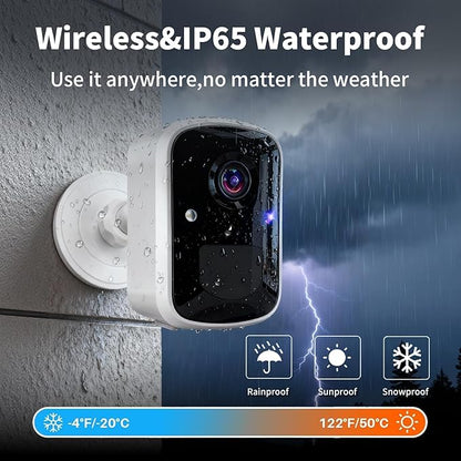 Goalake Wireless Security Camera for Home, 3MP Battery Powered Outdoor/Indoor WiFi Camera with AI Motion Detection, 2-Way Talk, Spotlight Siren, IP65, Cloud/Up to 256G SD Storage(Pre-Inserted SD Card)