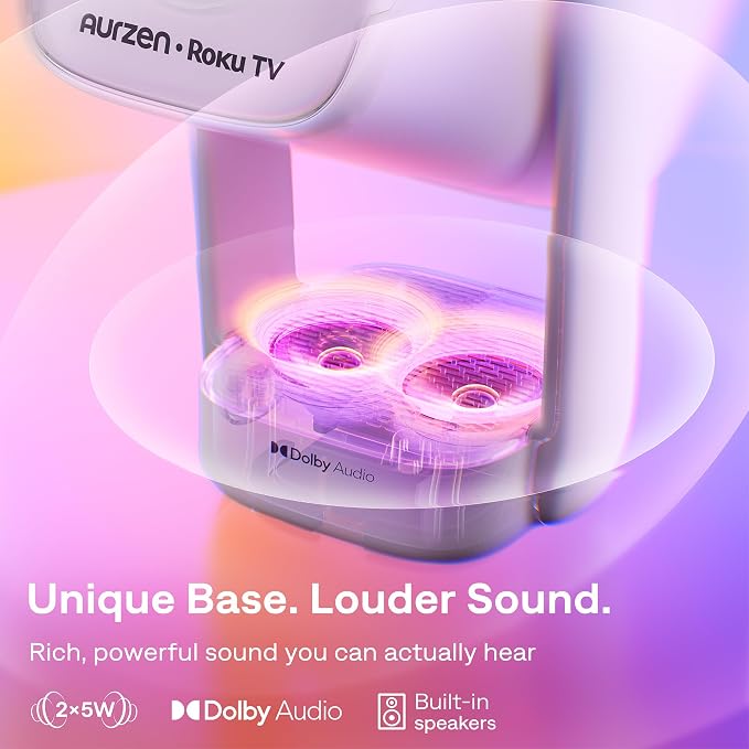 Aurzen Roku TV D1R air USB-C Powered Smart Portable Outdoor Projector White | Roku TV Built-in, WiFi & Bluetooth, Power Bank Supported, Native 1080P, DoIby Audio, Mini Projector for Home & Outdoor Movies