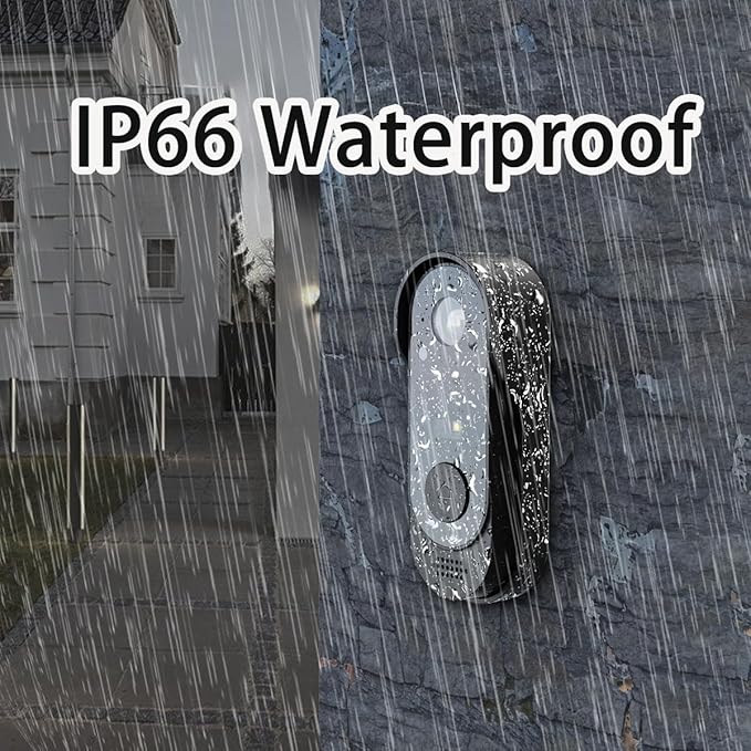 Outdoor Video Doorbell Camera Wireless 1080P with Screen for Home Office,Two-Way Audio,120° Vision,4.3” Screen,IP66 Waterproof, Video Doorbell No Subscription,APP,WiFi,Easy to Use for Elder