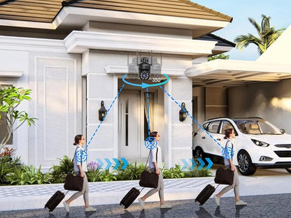 [3k] Security Camera Wireless Outdoor, 5MP PTZ Security Camera, 3k WiFi Camera for Home Security Outside, Human Detection, Two-Way Audio,Color Night Vision, 360° View,C102